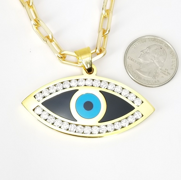Unique One of Kind Statement Evil Eye Necklace NWT - Picture 8 of 10